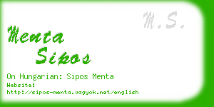 menta sipos business card